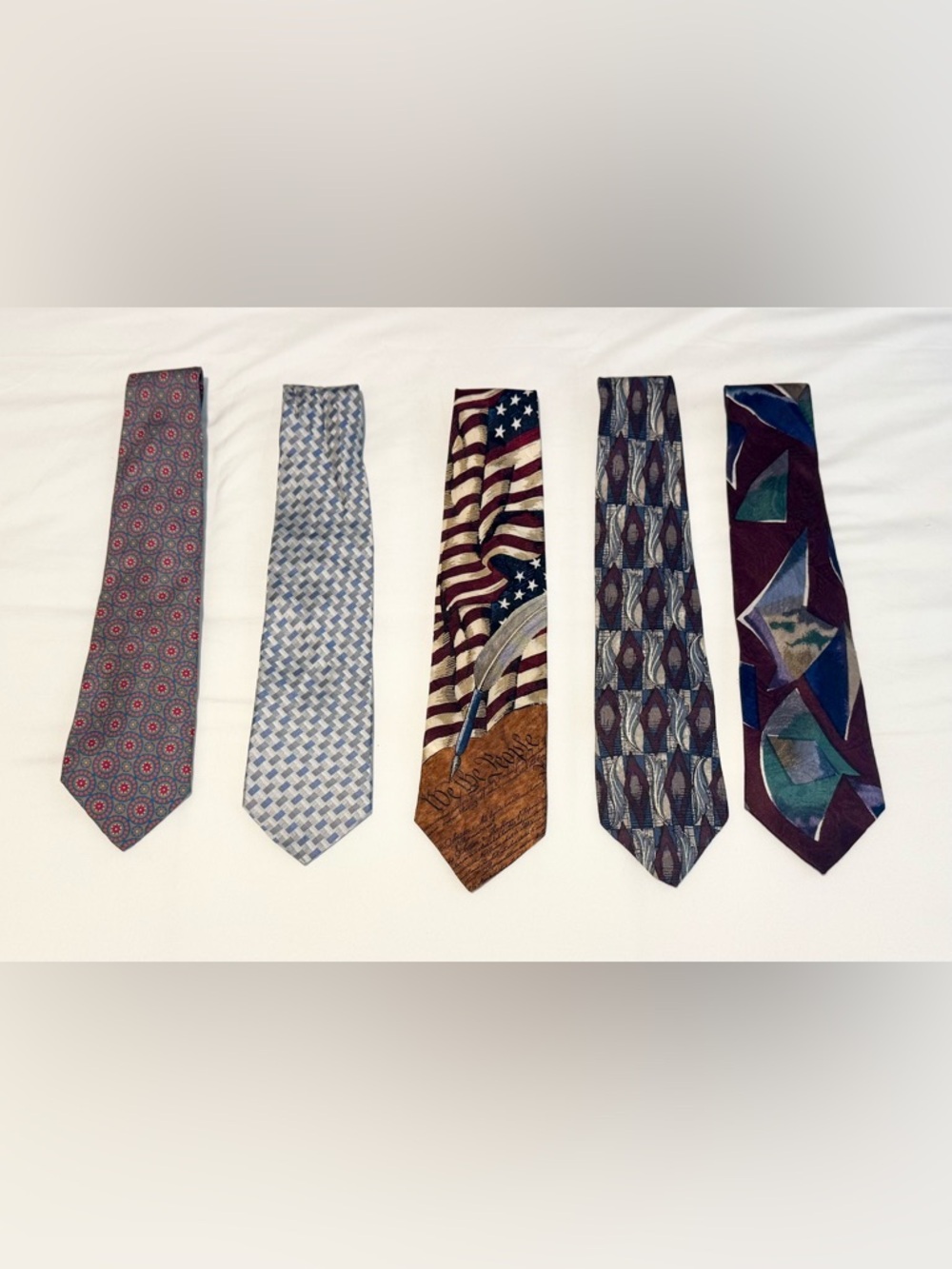 Lot Of 5 100% Silk Multicolor Men's Designers Necktie Ties
